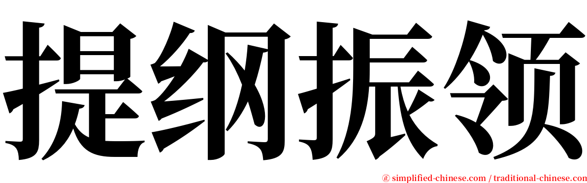 提纲振领 serif font