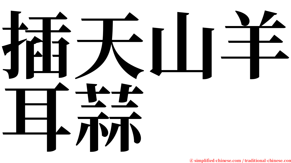 插天山羊耳蒜 serif font