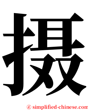 摄 serif font