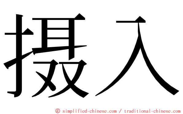 摄入 ming font