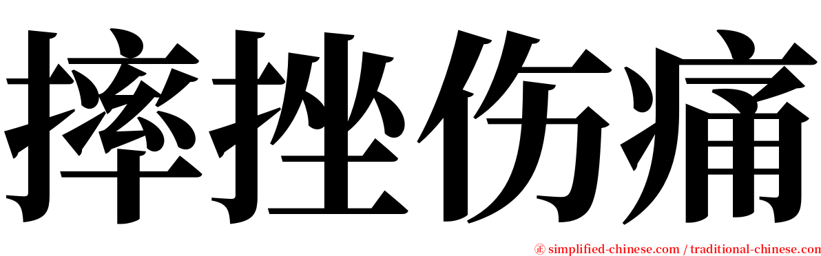 摔挫伤痛 serif font