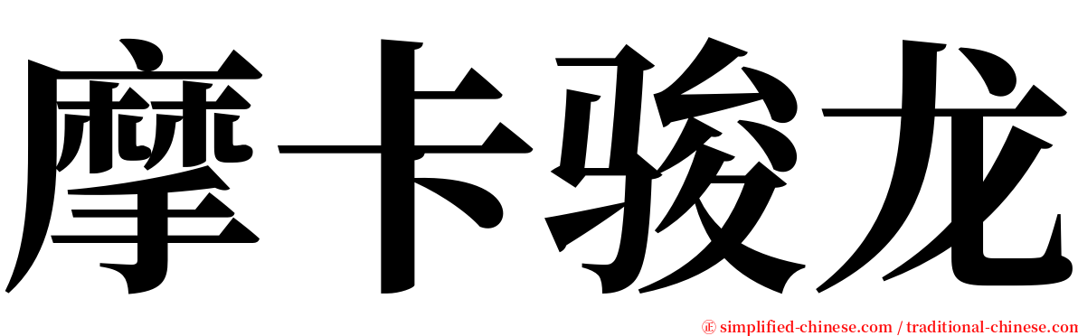 摩卡骏龙 serif font