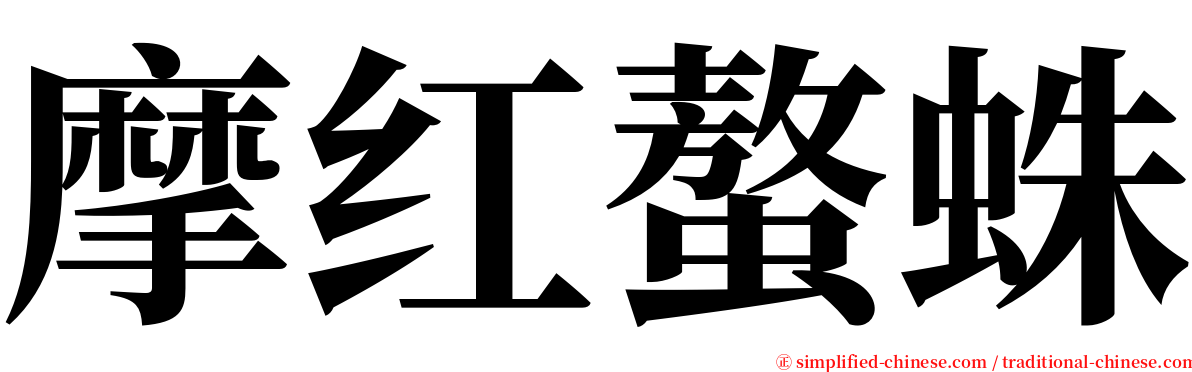 摩红螯蛛 serif font