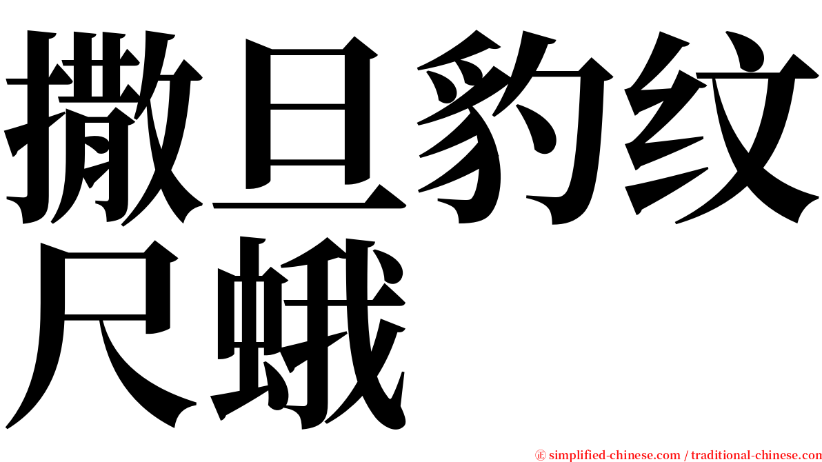 撒旦豹纹尺蛾 serif font