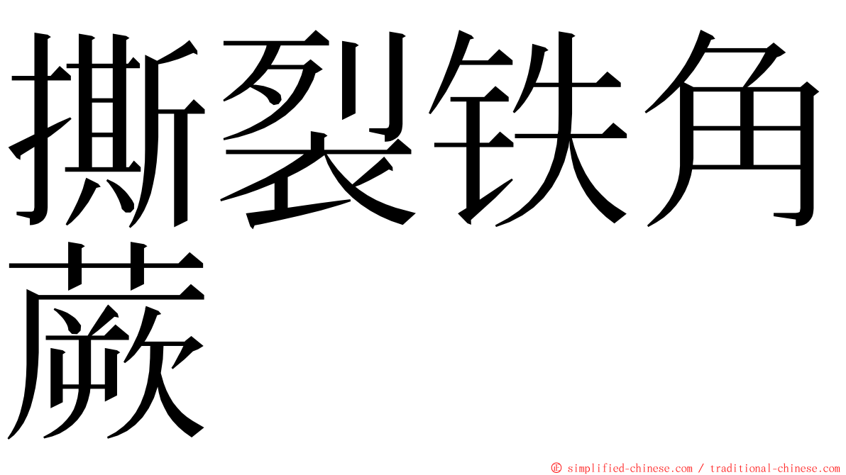 撕裂铁角蕨 ming font