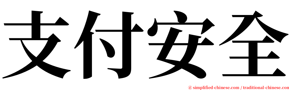 支付安全 serif font