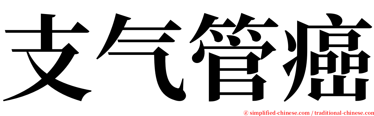 支气管癌 serif font