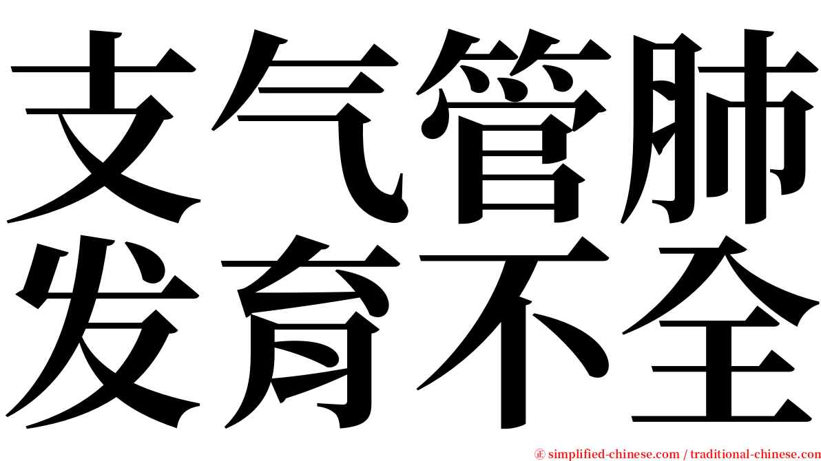 支气管肺发育不全 serif font