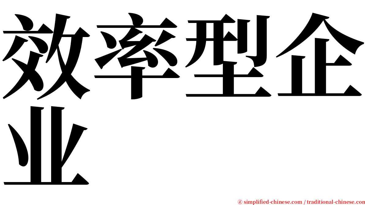 效率型企业 serif font