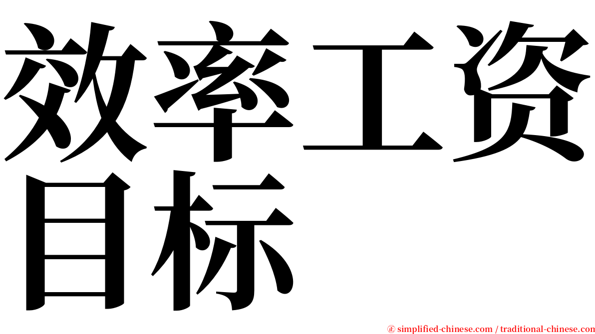 效率工资目标 serif font