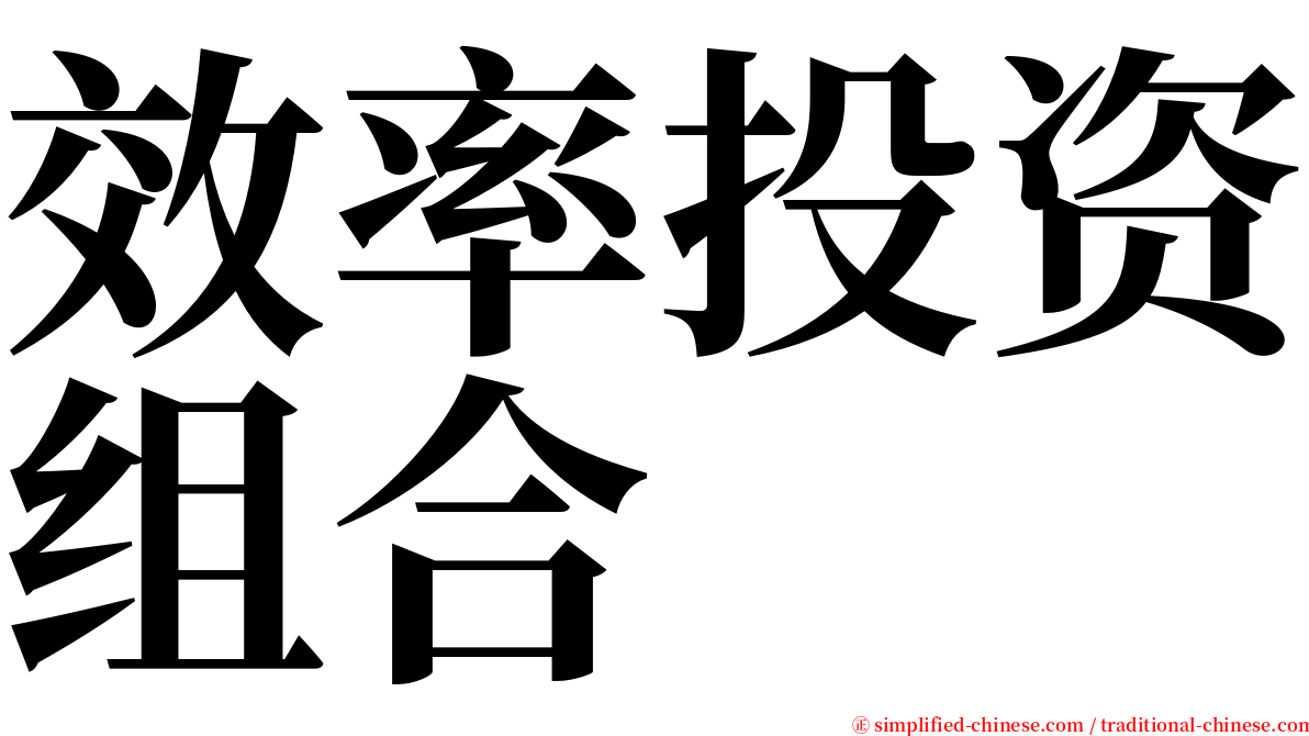 效率投资组合 serif font