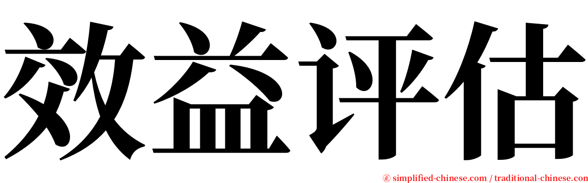 效益评估 serif font