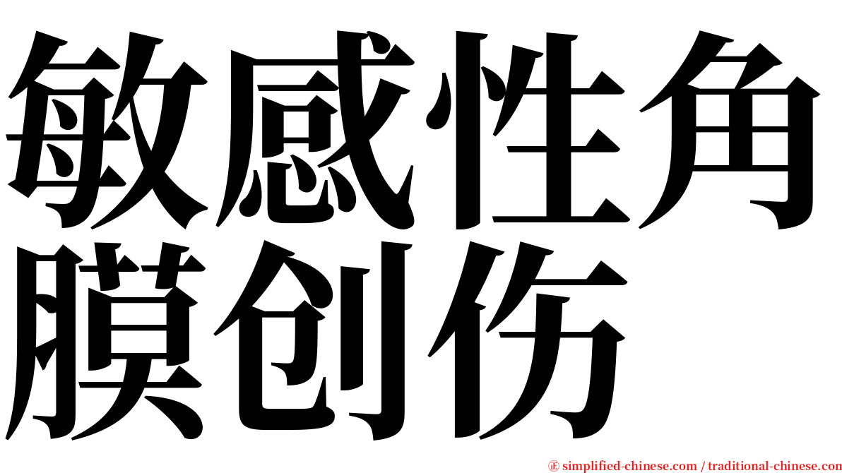 敏感性角膜创伤 serif font