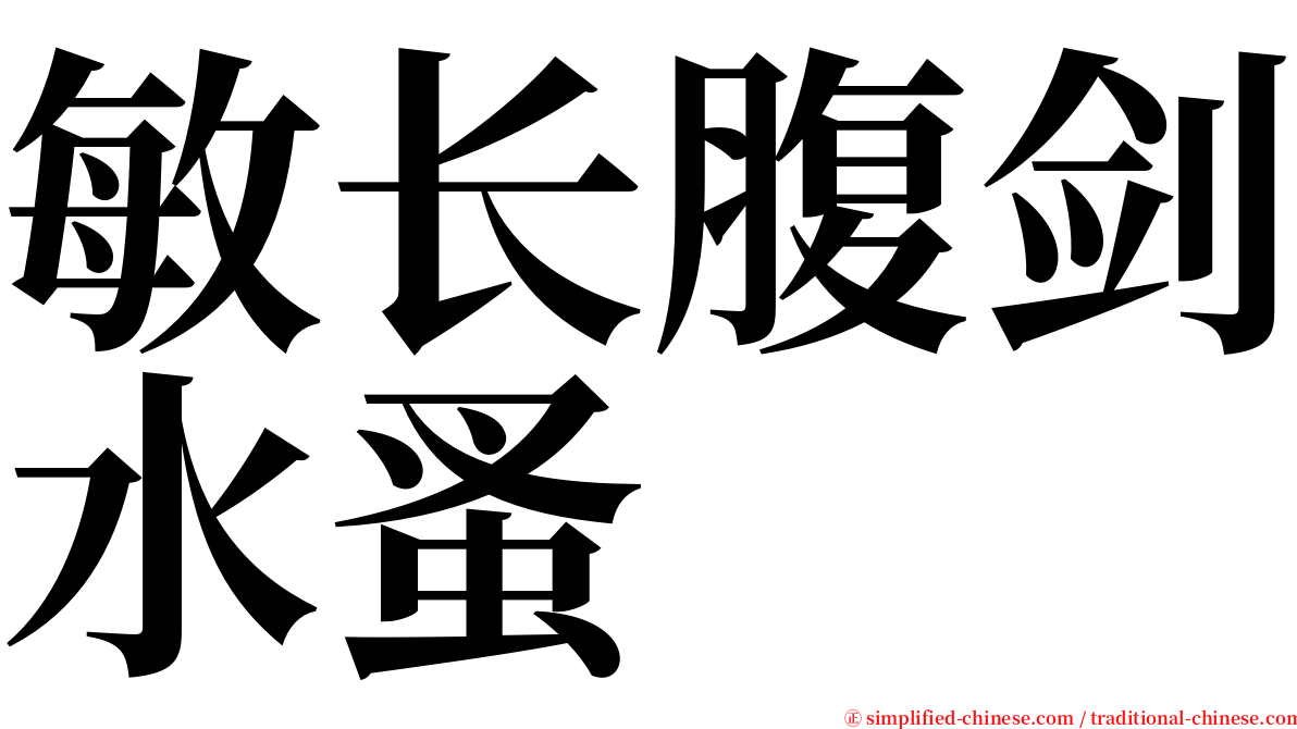 敏长腹剑水蚤 serif font