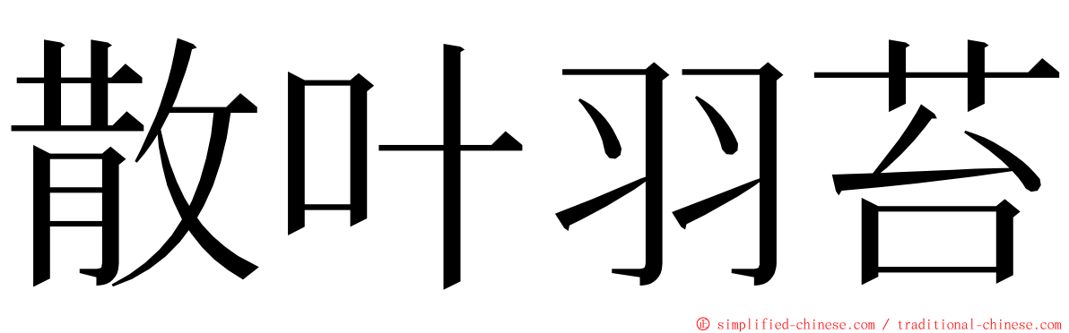 散叶羽苔 ming font