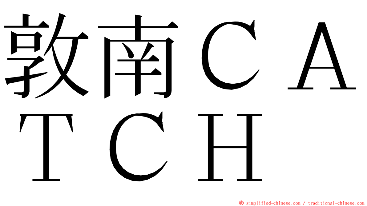 敦南ＣＡＴＣＨ ming font