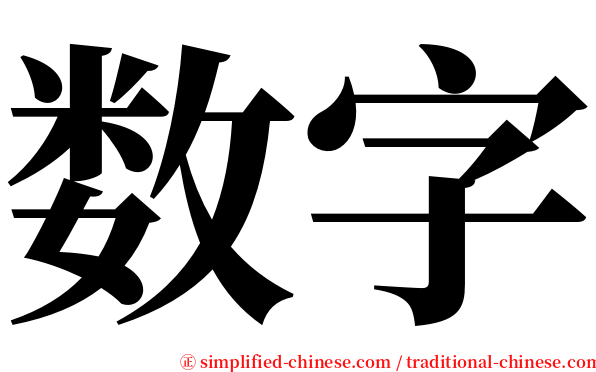 数字 serif font