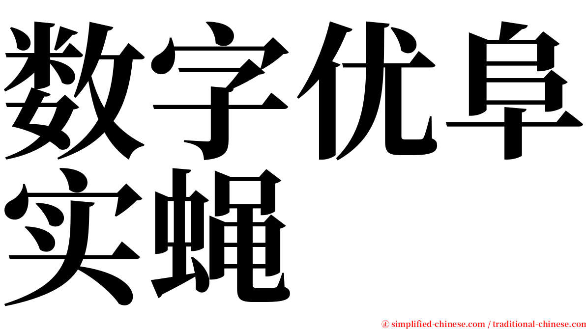 数字优阜实蝇 serif font