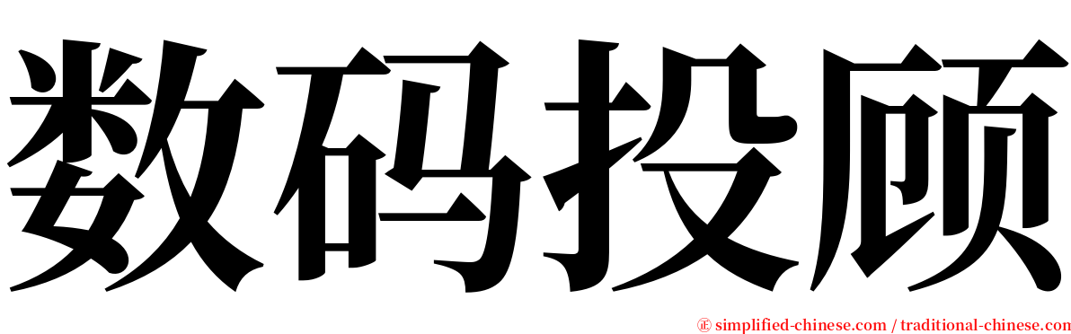 数码投顾 serif font