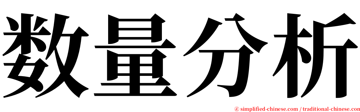 数量分析 serif font