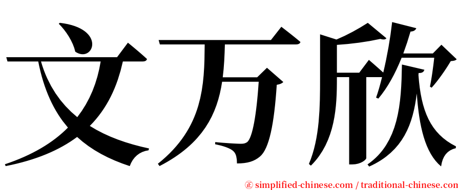 文万欣 serif font