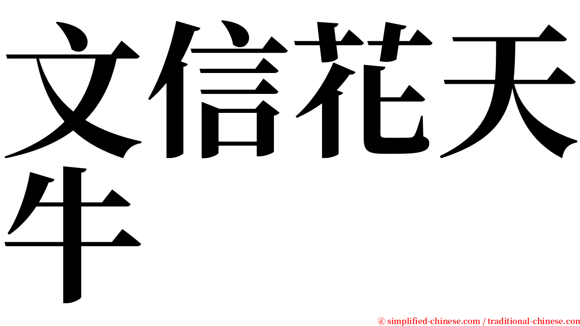 文信花天牛 serif font