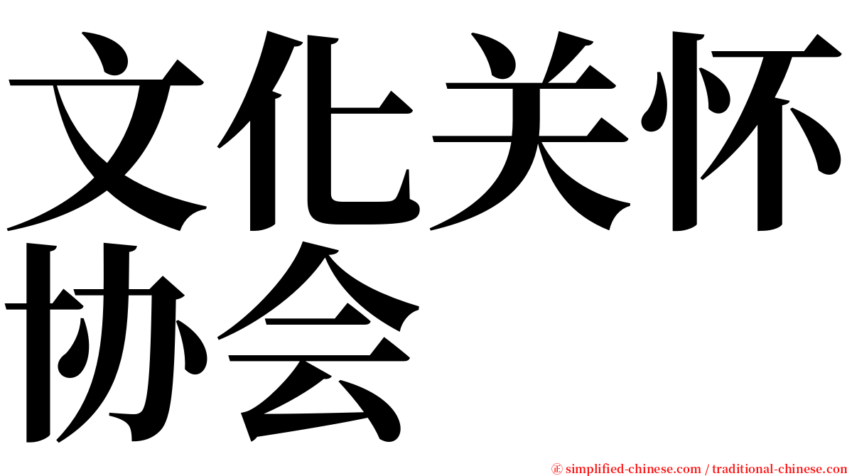 文化关怀协会 serif font