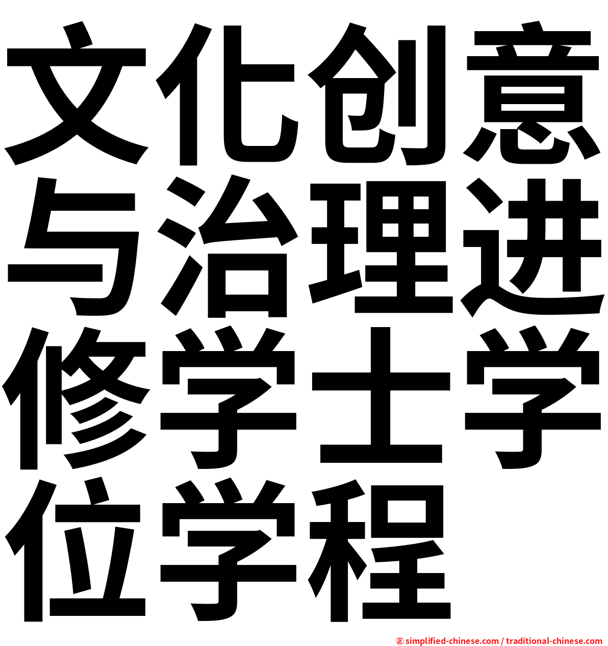 文化创意与治理进修学士学位学程