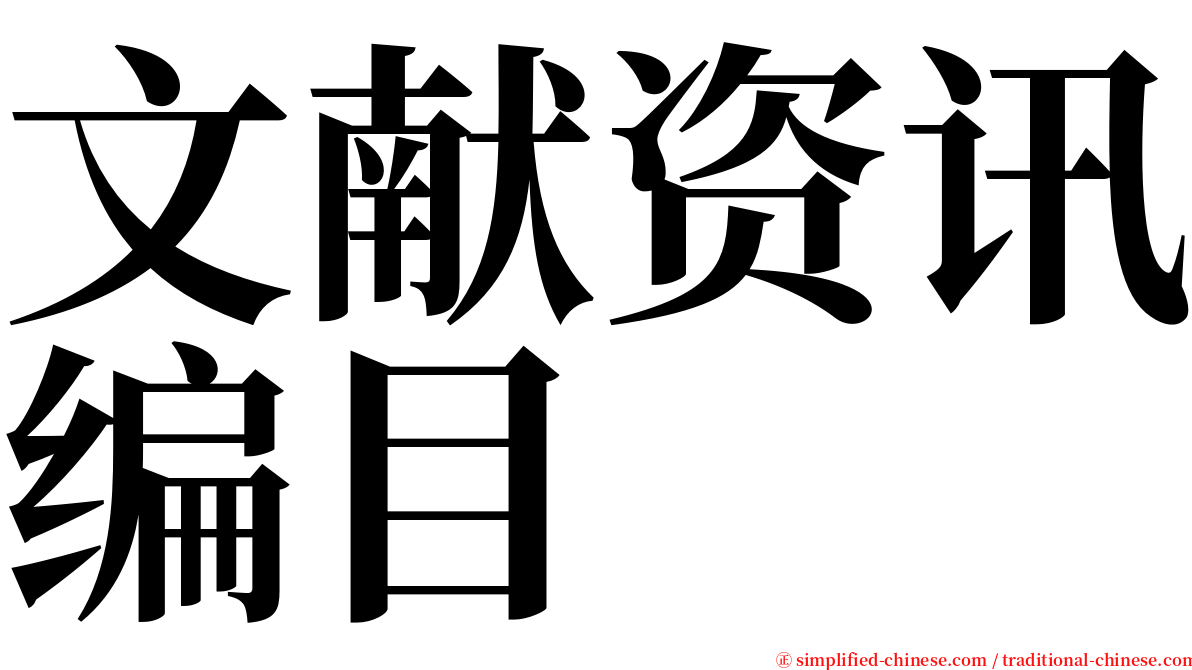 文献资讯编目 serif font