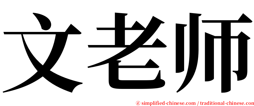 文老师 serif font