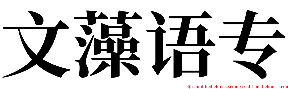 文藻语专 serif font