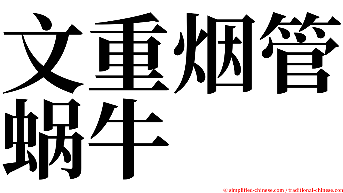 文重烟管蜗牛 serif font