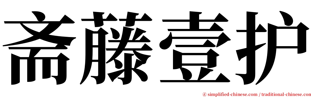 斋藤壹护 serif font