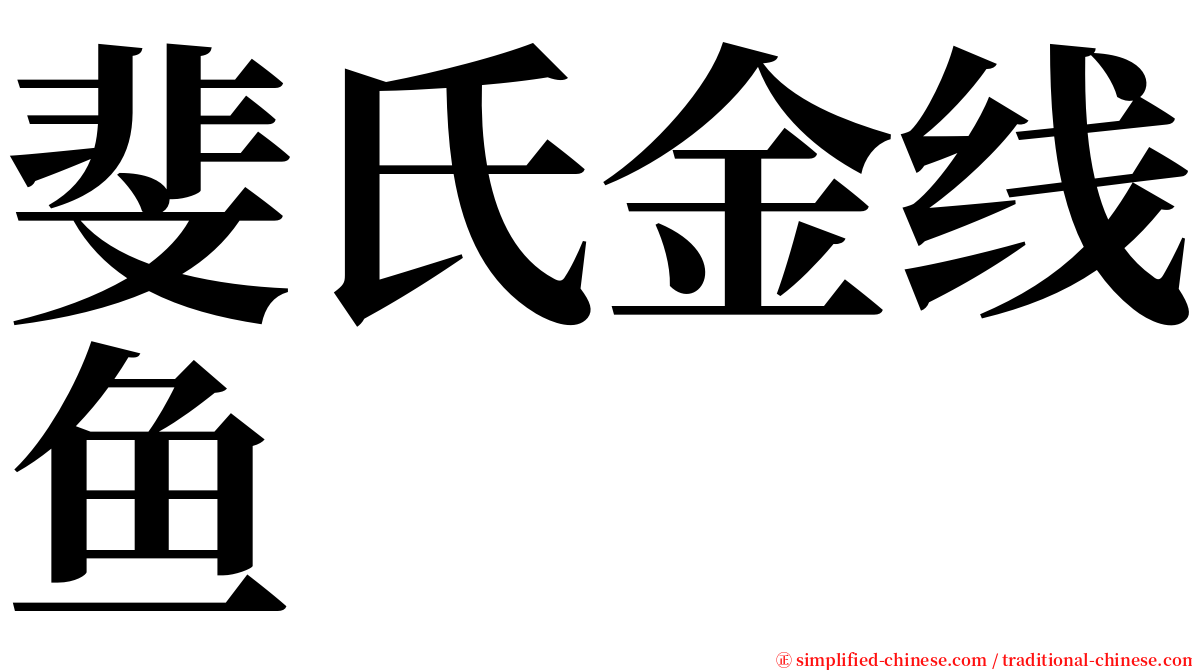 斐氏金线鱼 serif font