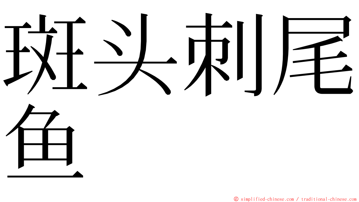 斑头刺尾鱼 ming font