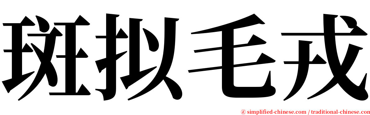 斑拟毛戎 serif font