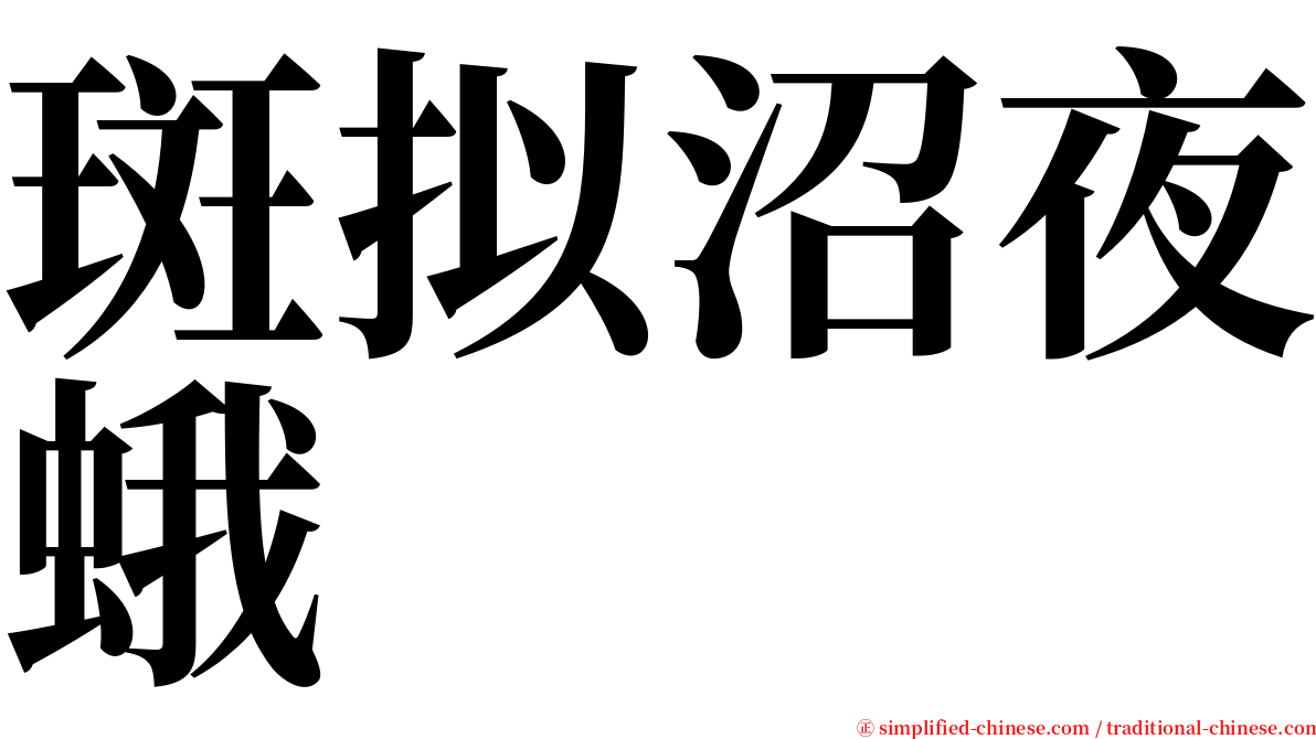 斑拟沼夜蛾 serif font