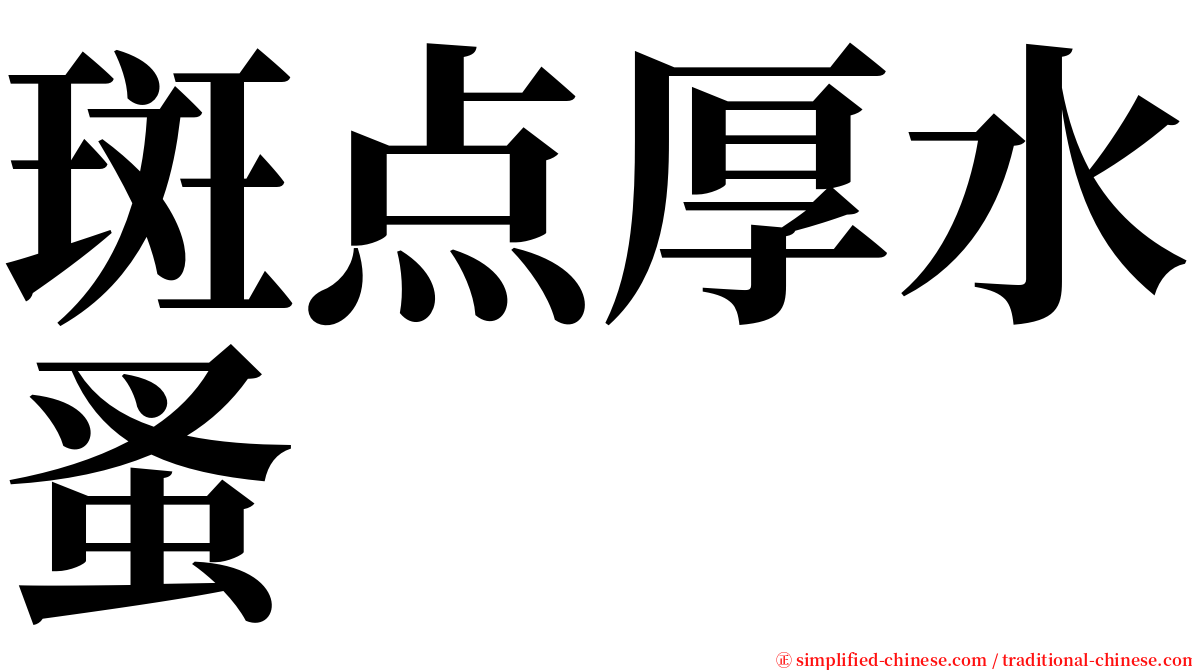 斑点厚水蚤 serif font