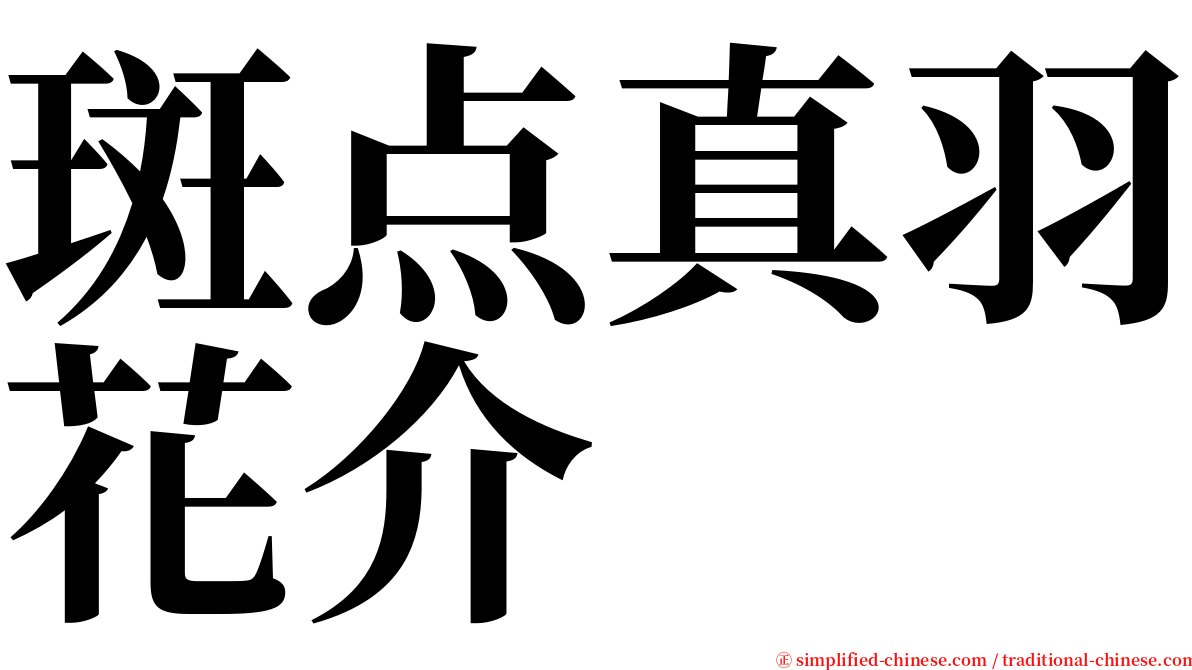 斑点真羽花介 serif font