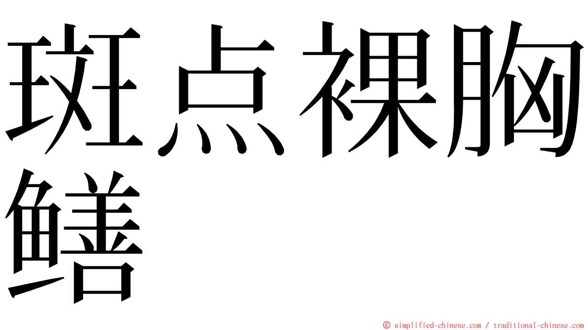 斑点裸胸鳝 ming font