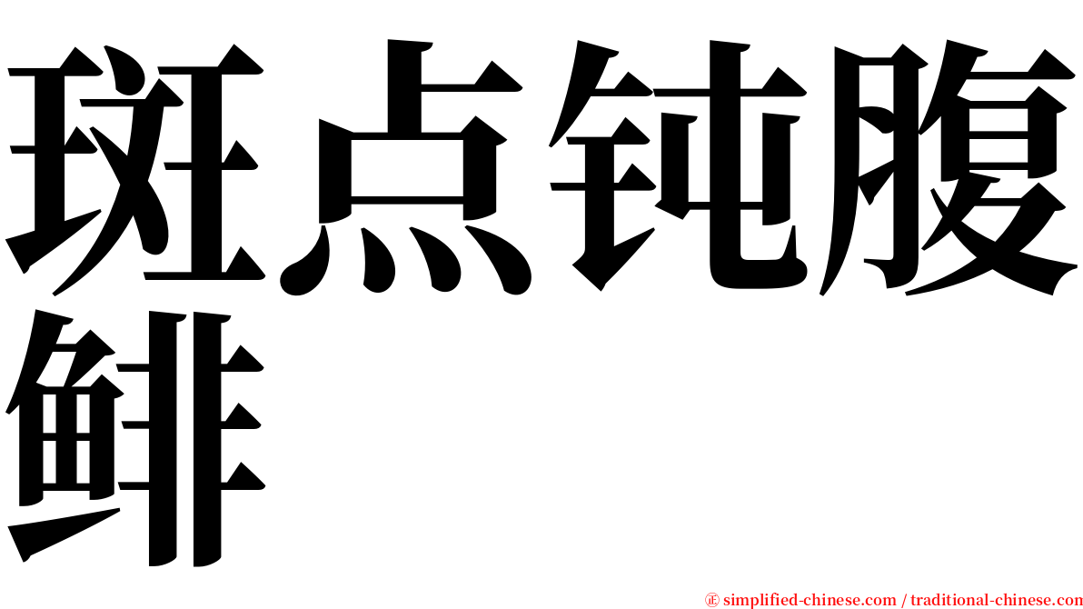 斑点钝腹鲱 serif font