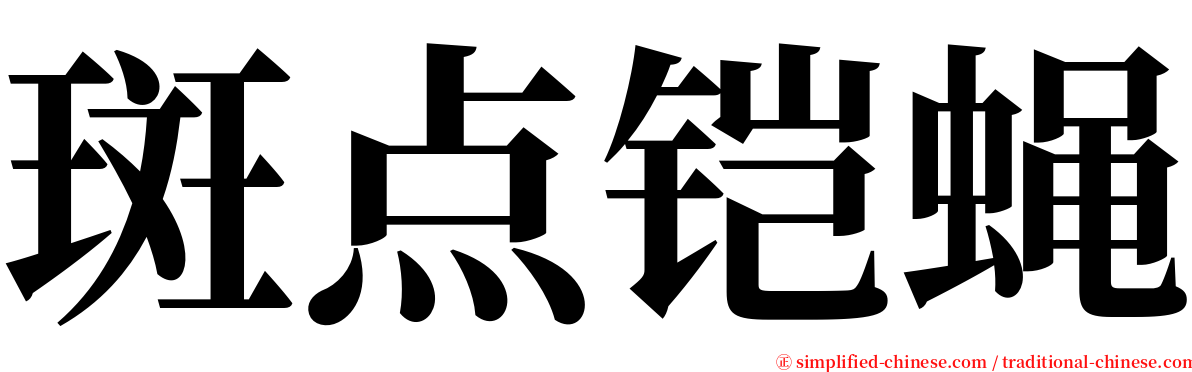 斑点铠蝇 serif font