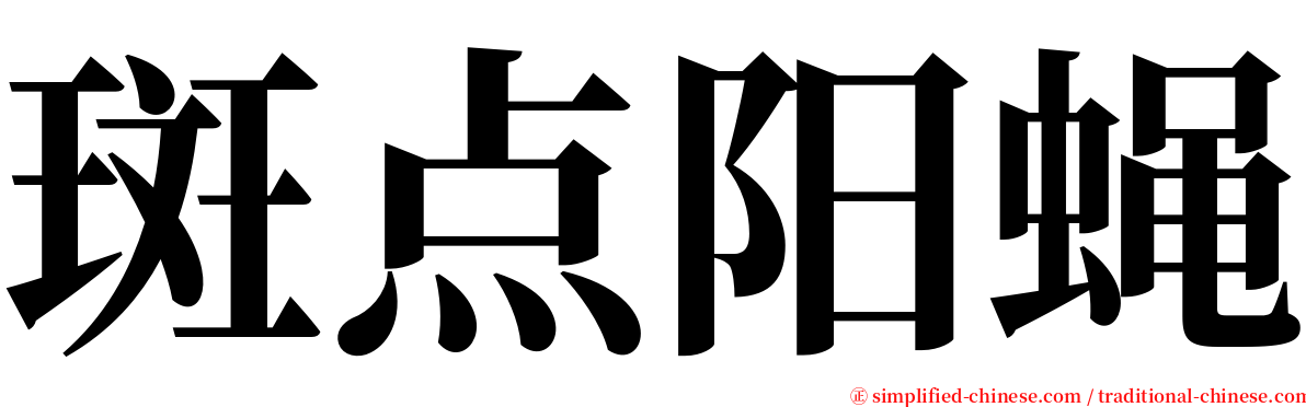 斑点阳蝇 serif font