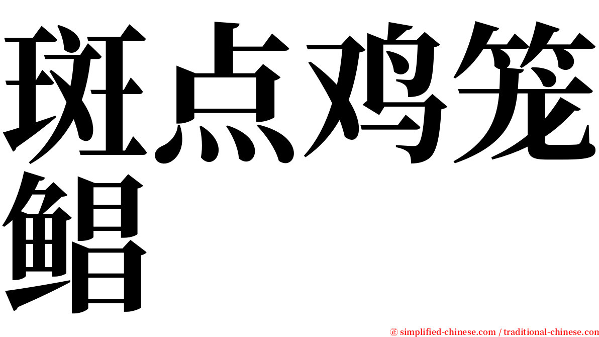 斑点鸡笼鲳 serif font