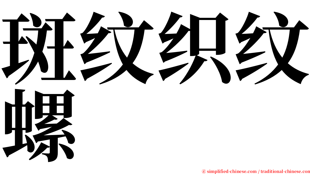 斑纹织纹螺 serif font