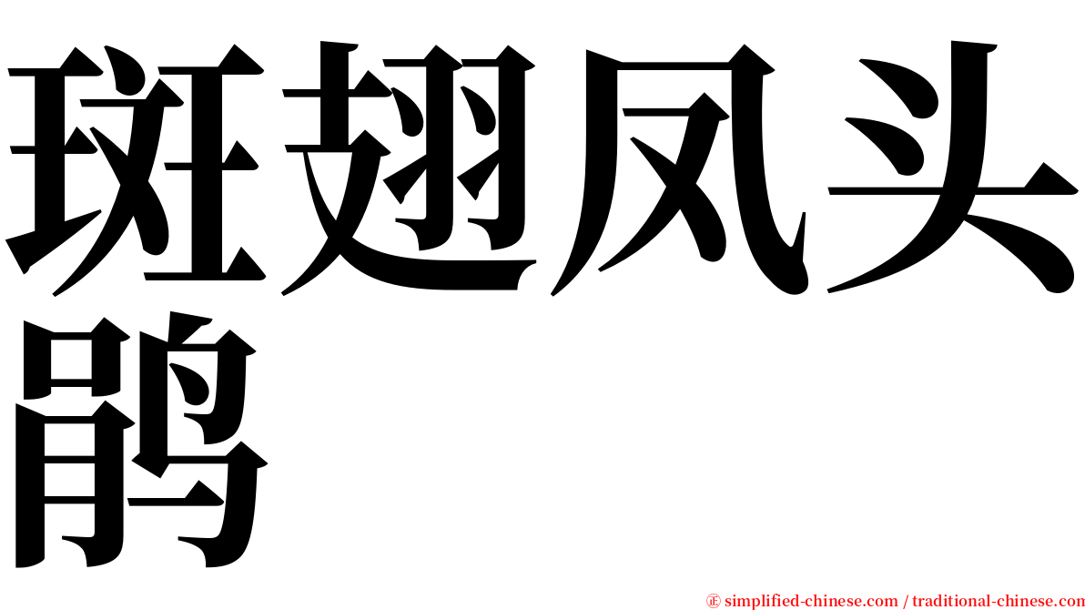 斑翅凤头鹃 serif font