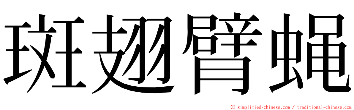 斑翅臂蝇 ming font