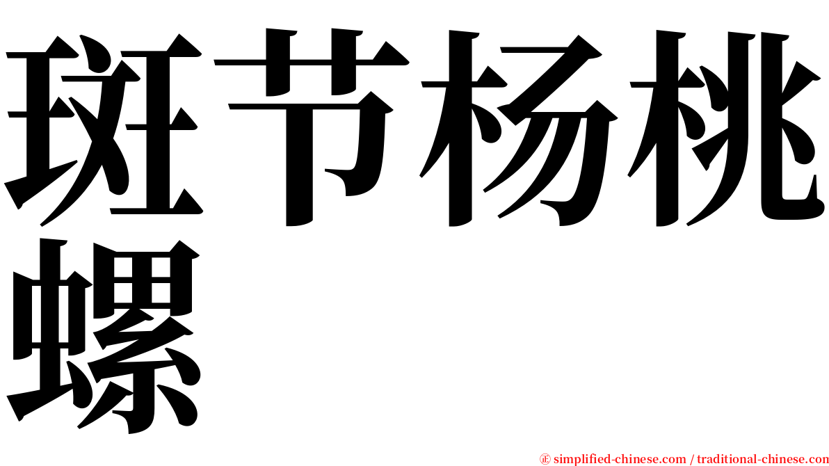 斑节杨桃螺 serif font