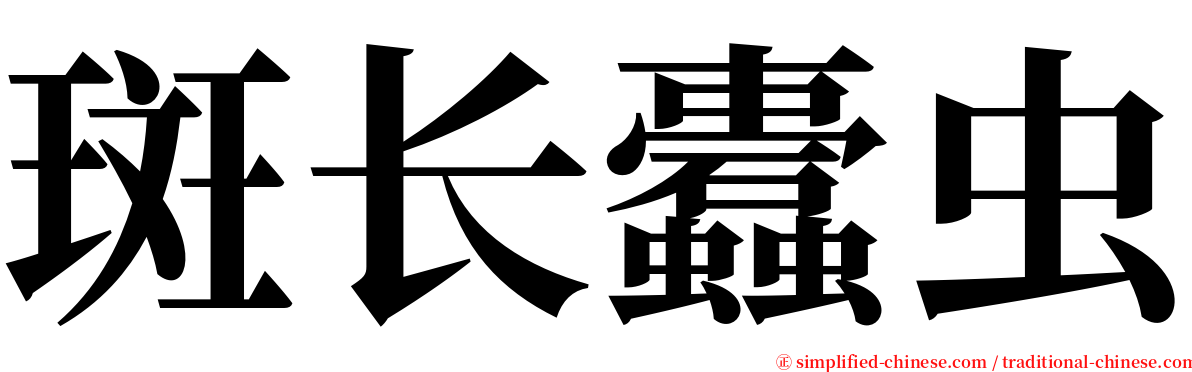 斑长蠹虫 serif font