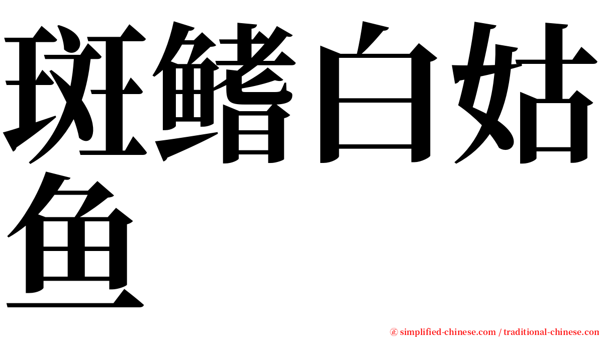 斑鳍白姑鱼 serif font